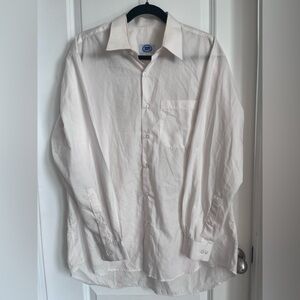 Custom Tailored Men's ivory color  Dress Shirt size XL
